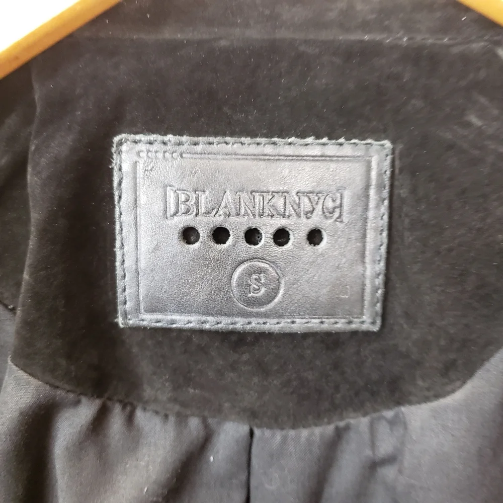 Blank NYC Black Suede Leather Moto Jacket Silver Zippers And Hardware - Picture 8 of 12